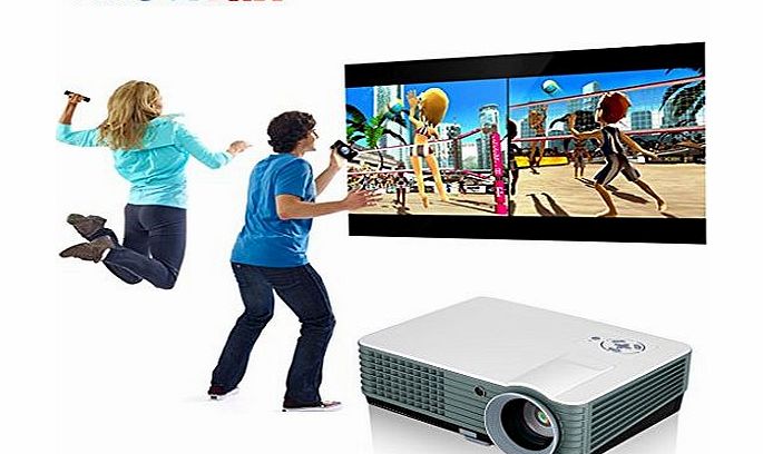 Excelvan DVB-T HD LED Projector 2000 Lumens Multimedia Home Cinema Projector LCD Projector 50-140 inch Support AV/VGA/HDMI/USB/TV Input ideal for Home Theater/Entertainment/Business