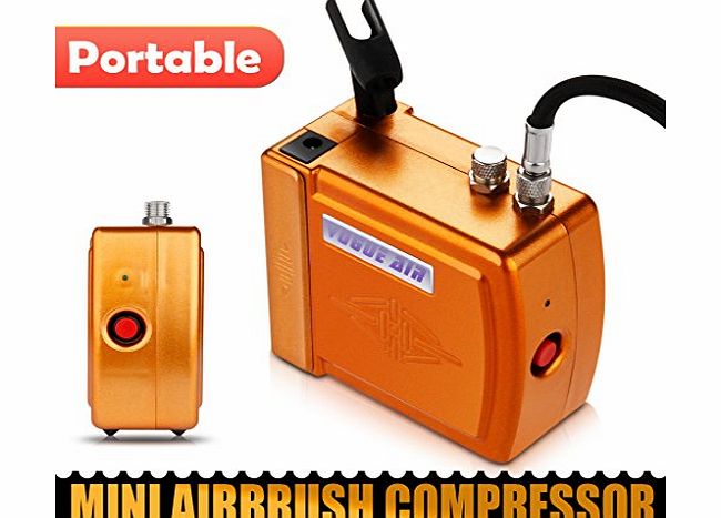 Oxford Street Gold HS08 Mini Portable Airbrush Compressor UK 15psi-21psi with auto start /stop function perfect for drawing, painting, cake decorating, cosmetics, nail art, tanning, temporary tattoos, auto-body wor