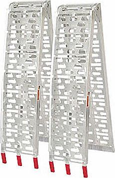 Oypla Pair Aluminium Folding Loading Ramps - Quad Bike - Lawn Mower