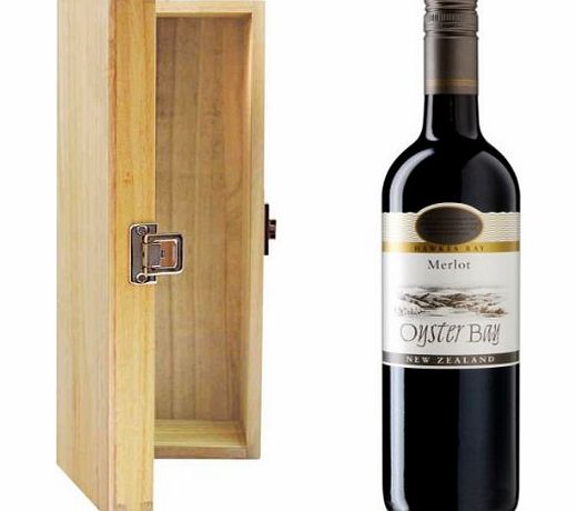 Oyster Bay Merlot in Hinged Wooden Gift Box