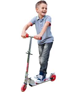 Ozbozz Red Folding Scooter with Light Up Wheels