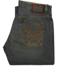 Blue Denim Zip Fly Morocco Fit Jeans - 34 Leg