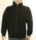 Mens Black Full Zip Hooded Cotton Sweatshirt