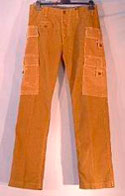 Mens Dark Beige Cords With Pockets On Legs