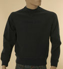Mens Dark Blue Cotton Sweatshirt with Velour Logo
