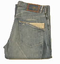 Mens Ozeki Antique Worn Effect Zip Fly Jeans 34 Leg