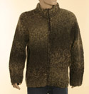 Mens Walnut Fleck Full Zip Very Chunky Knitted Sweater