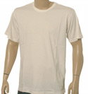 Old White Cotton T-Shirt with Velour Logo