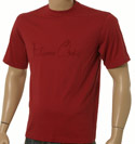 Red Cotton T-Shirt with Velour Logo