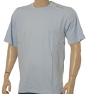 Sky Blue Cotton T-Shirt with Large Sewn Logo