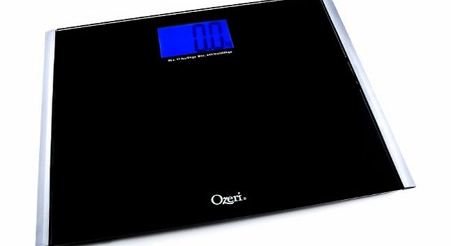 Ozeri Precision Pro II Digital Bathroom Scale (200 kg / 440 lbs), Extra Large Tempered Glass Platform with Blue Xbright LCD 