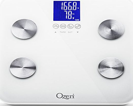Ozeri Touch 200 KG / 440 LBS Total Body Bathroom Scale -- Measures Weight, Body Fat, Hydration, Muscle and