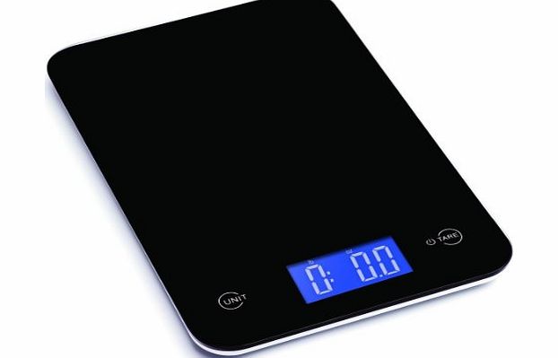 Ozeri Touch Professional Digital Kitchen Scale (8 kg / 17.6 lb Edition), Tempered Glass in Elegant Black