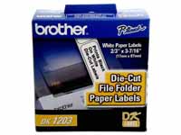 P-TOUCH Brother white paper file folder labels, 17x87mm,