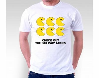 PAC-MAN Six Pac White T-Shirt Large ZT Xmas gift