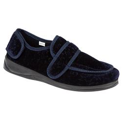 Female Ethel Textile Upper Textile Lining Comfort House Mules and Slippers in Navy, Pink