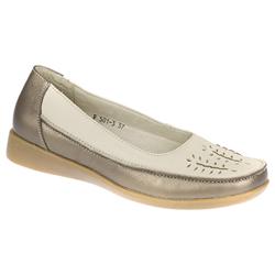 Padders Female Noelle Leather Upper Leather Lining Comfort Small Sizes in Cream Blue, Cream Pewter, White Red