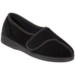 Padders Womens Snowdrop Textile Upper Textile Lining Comfort House Mules and Slippers in Black