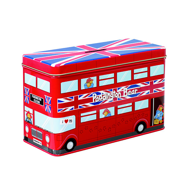 PADDINGTON Bear Tin Bus Money Box