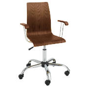 Padova Home Office Chair with Arms, Walnut