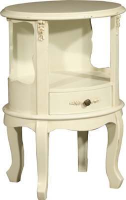 painted BEDSIDE CABINET ROUND BERGERE