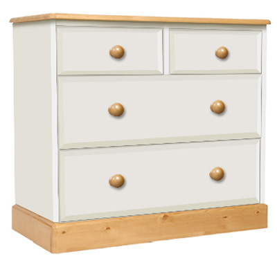 painted CHEST OF DRAWERS 2 OVER 2 DEEP DRAWER