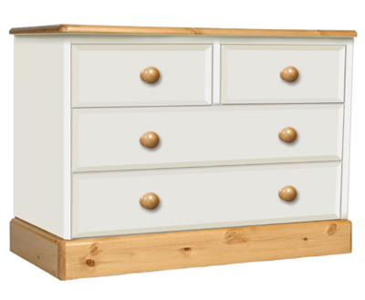 painted CHEST OF DRAWERS 2 OVER 2 DRAWER WIDE