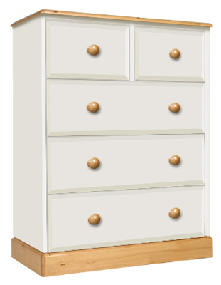 painted Chest of Drawers 2 over 3 Deep Drawer