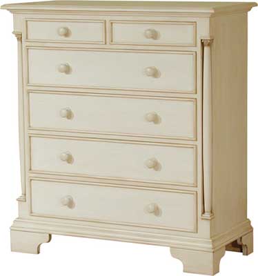 painted CHEST OF DRAWERS 2 OVER 4 CANTERBURY