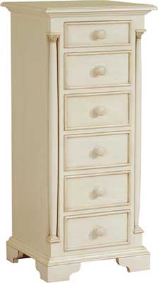 painted CHEST OF DRAWERS 6 DRAWER SLIMBOY