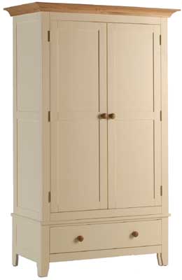 painted Rochester Double Wardrobe With Drawer