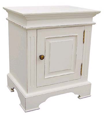 painted WHITE BEDSIDE CABINET CLASSIC KRISTINA