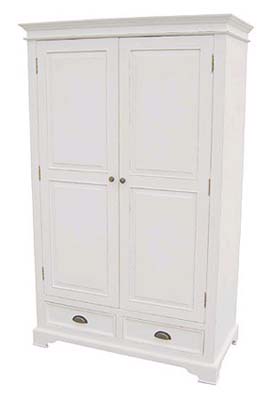 painted WHITE WARDROBE 2 DOOR 2 DRAWER KRISTINA