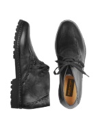 Pakerson Black Handmade Italian Leather Ankle Boots