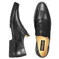 Pakerson Black Italian Hand Made Leather Wingtip Loafer Shoes