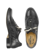 Pakerson Black Italian Handmade Leather Lace-up Shoes
