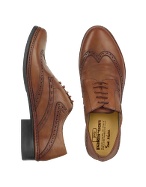 Brown Handmade Italian Leather Wingtip Oxford