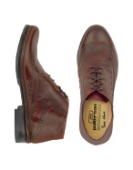 Burgundy Handmade Italian Leather Wingtip Ankle