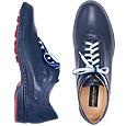 Pakerson Handmade Italian Dark Blue Leather Lace-up Shoes
