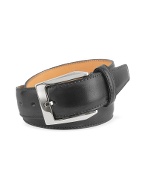Pakerson Men` Black Hand Painted Italian Leather Belt