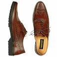 Pakerson Men` Dark Brown Italian Hand Made Leather Wingtip Oxford Shoes