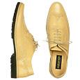 Pakerson Men` Sand Italian Hand Made Leather Wingtip Oxford Shoes