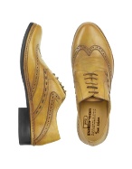 Ocher Handmade Italian Leather Wingtip Oxford