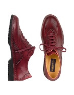 Pakerson Wine Red Italian Hand Made Leather Lace-up Shoes