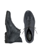 Pakerson Women` Blue Genuine Italian Leather Lace-up Ankle Boots