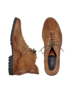 Pakerson Women` Brown Genuine Italian Leather Lace-up Ankle Boots