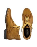 Pakerson Women` Ocher Genuine Italian Leather Lace-up Ankle Boots