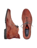 Pakerson Women` Red Genuine Italian Leather Lace-up Ankle Boots