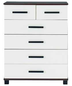 Palermo 4 Wide 2 Narrow Drawer Chest - Ivory Wenge