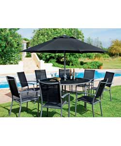 Palermo 8 Seater Patio Set with Parasol
